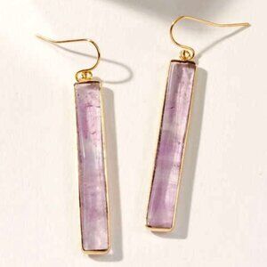 Sticks and Stones Drop Earrings- Amethyst